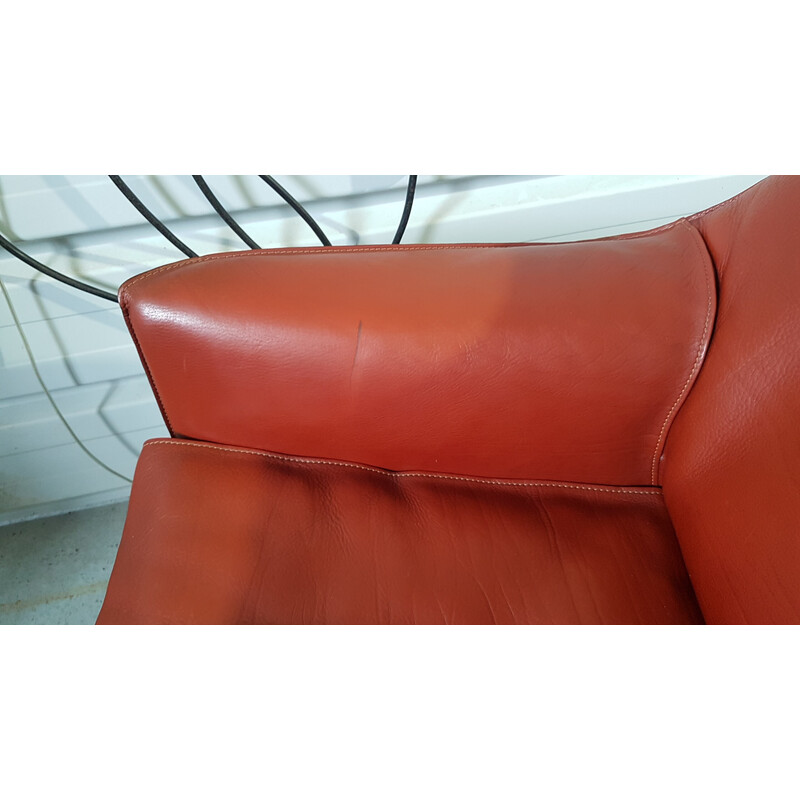 Paire de fauteuils vintage Cab 415 en cuir de Mario Bellini pour Cassina