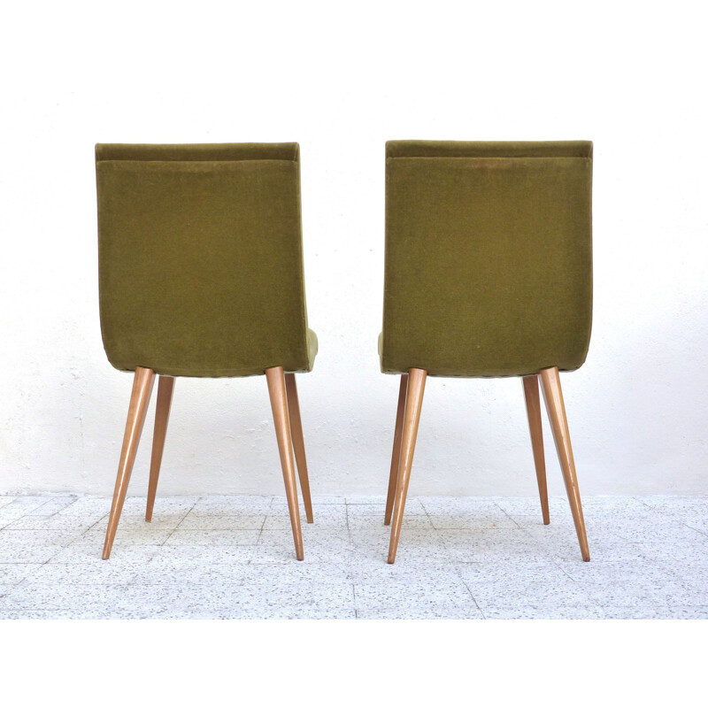 Paire de chaises vintage vertes - années 60