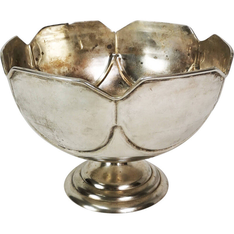 Art Deco vintage silver-plated copper bowl, Germany 1930s