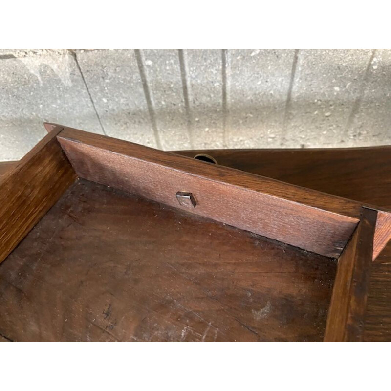 Vintage oakwood desk with one drawer, 1900