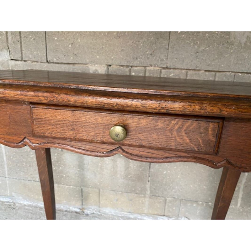 Vintage oakwood desk with one drawer, 1900