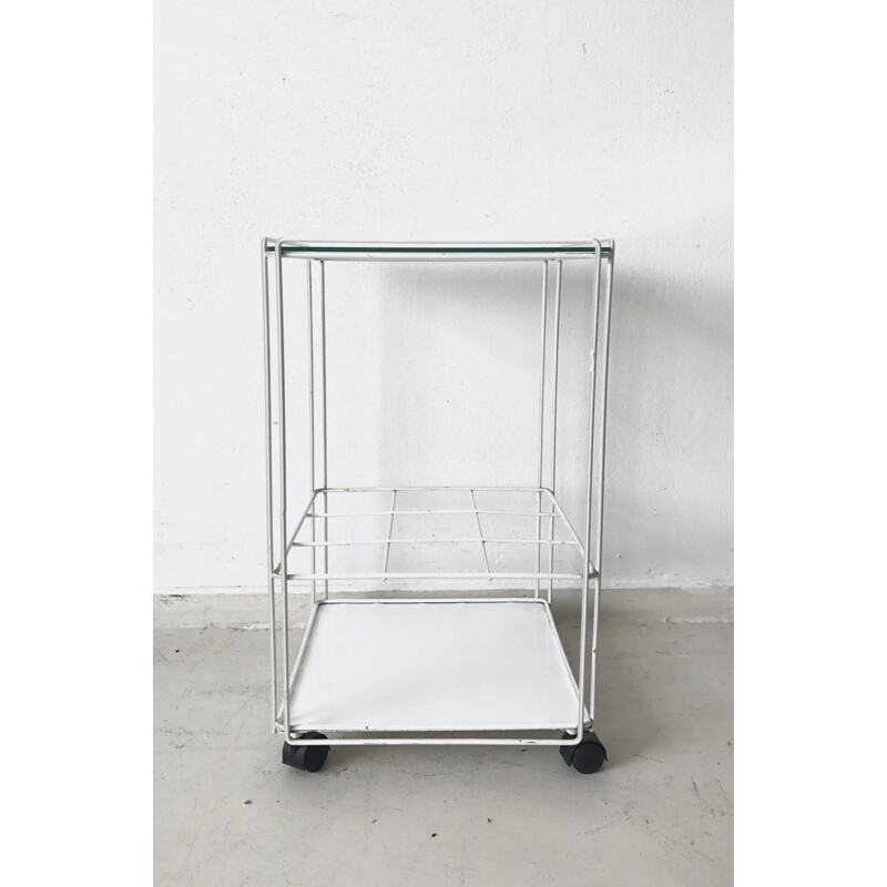 Rolling Bar Cart with glass top - 1960s