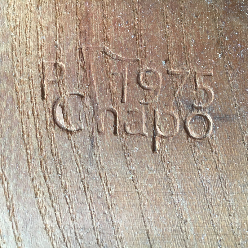Conjunto de 10 sillas de olmo vintage de Pierre Chapo, 1975