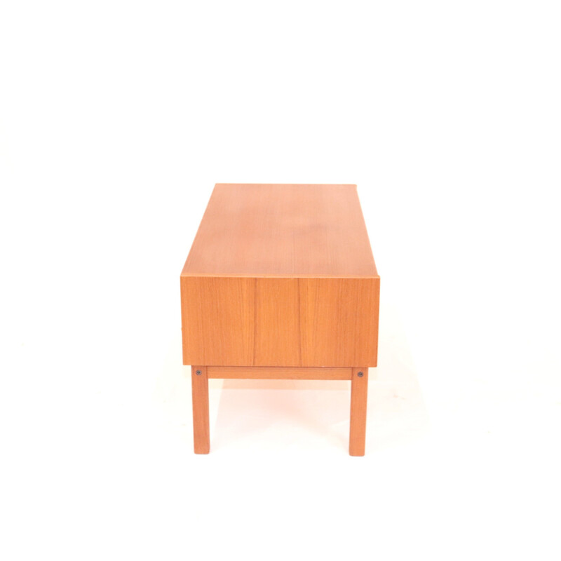 Scandinavian vintage teak chest of drawers with beechwood legs, Sweden 1960s