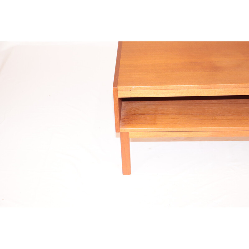 Scandinavian vintage teak chest of drawers with beechwood legs, Sweden 1960s