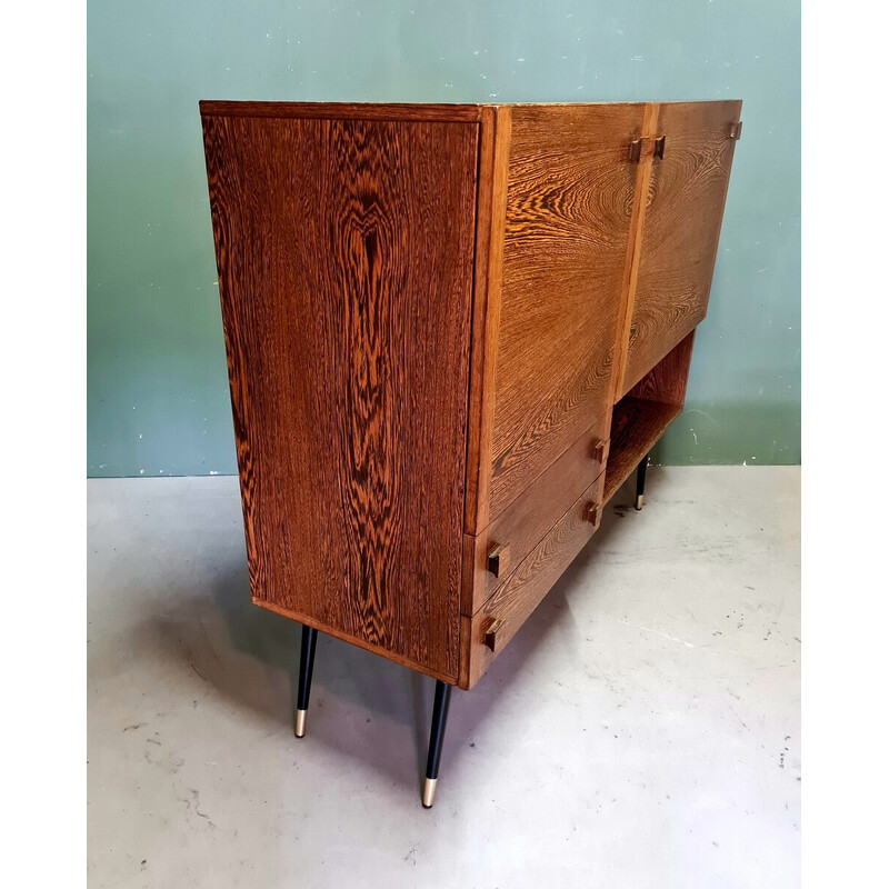 Vintage wenge bar cabinet by Alfred Hendrickx, 1960s
