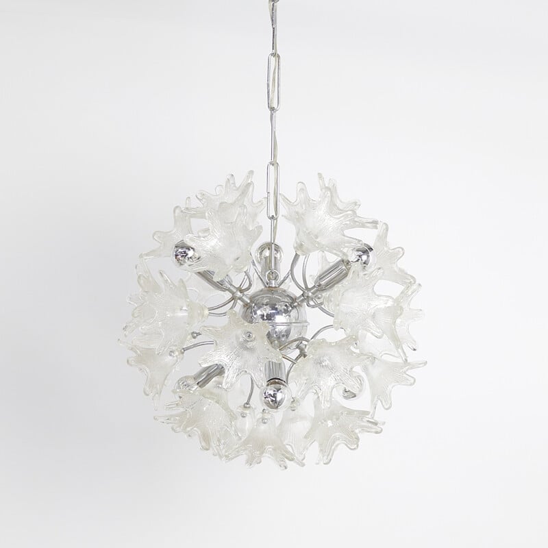 Paolo Venine "Sputnik" flower hanging lamp for VeArt Italy - 1960s