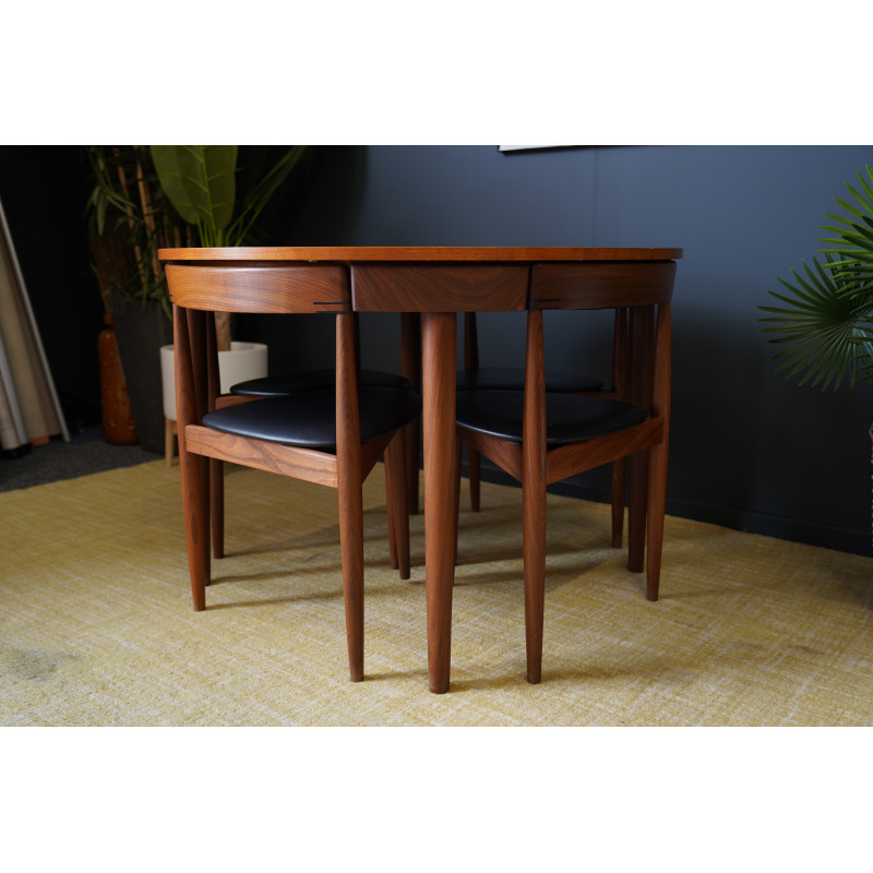 Mid century Danish teak Frem Røjle Roundette dining set by Hans Olsen