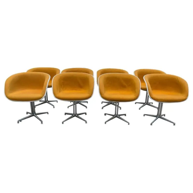 Set of 8 vintage La Fonda armchairs by Charles and Ray Eames for Herman Miller, 1970