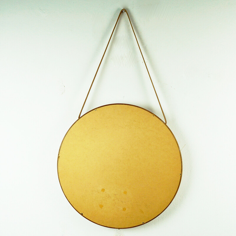 Scandinavian vintage teak mirror by Uno and Osten Kristiansson for Luxus Vittsjö, Sweden 1960s