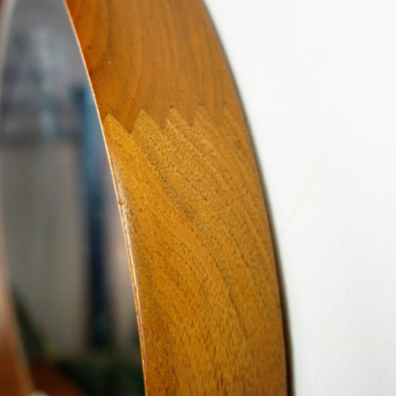 Scandinavian vintage teak mirror by Uno and Osten Kristiansson for Luxus Vittsjö, Sweden 1960s