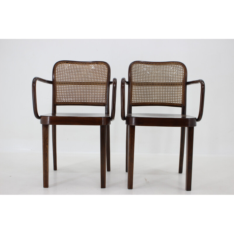 Pair of vintage bentwood armchairs No. 811 by Josef Hoffmann for Thonet, Czechoslovakia 1920s