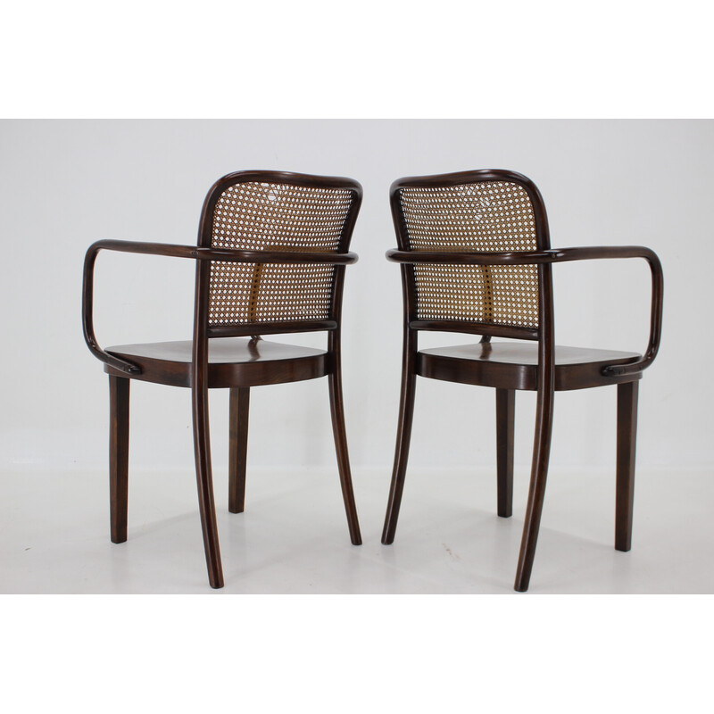 Paire de fauteuils vintage en bois courbé n° 811 de Josef Hoffmann pour Thonet, Tchécoslovaquie 1920