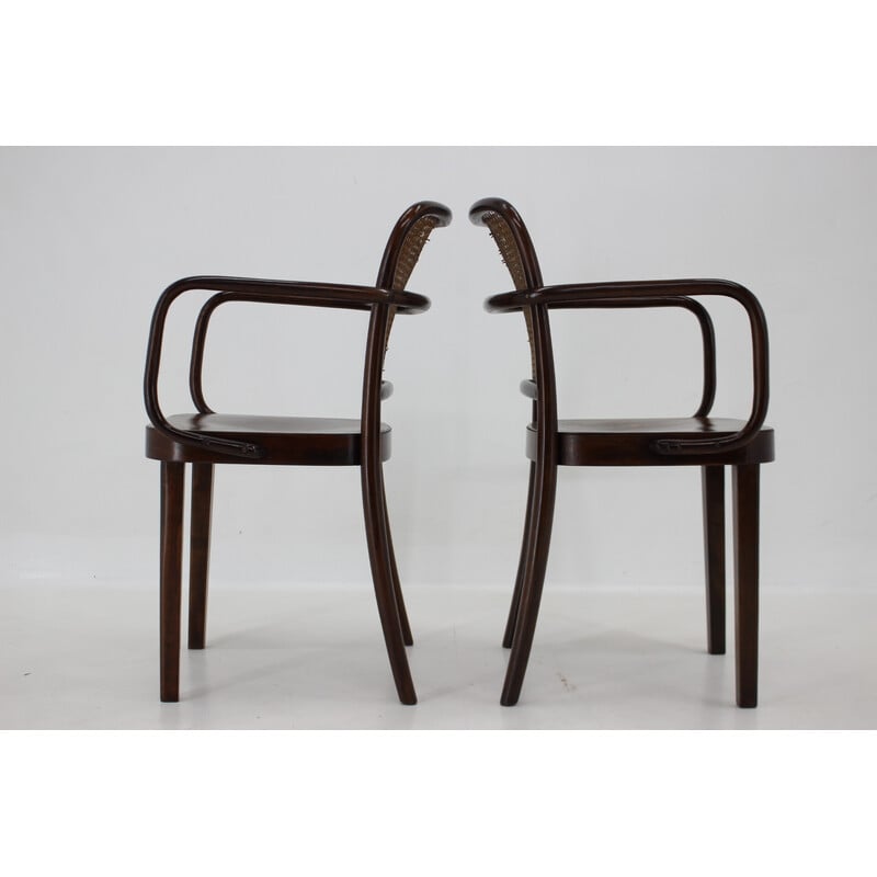 Pair of vintage bentwood armchairs No. 811 by Josef Hoffmann for Thonet, Czechoslovakia 1920s