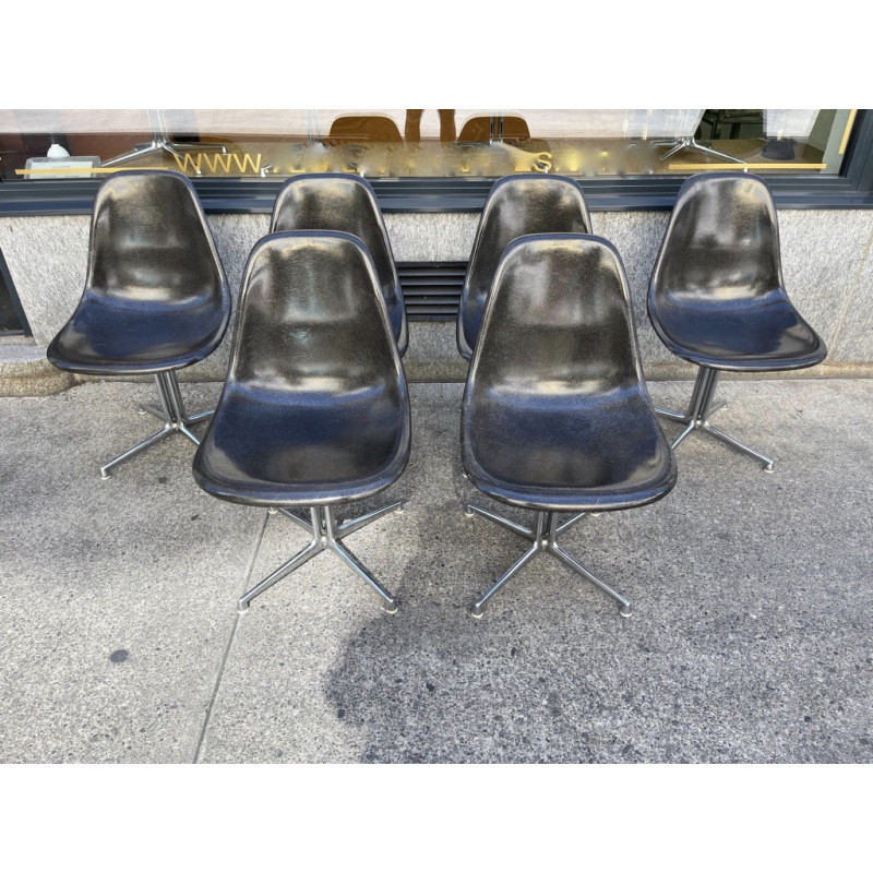 Set of 6 vintage La Fonda chairs by Eames for Herman Miller, 1970