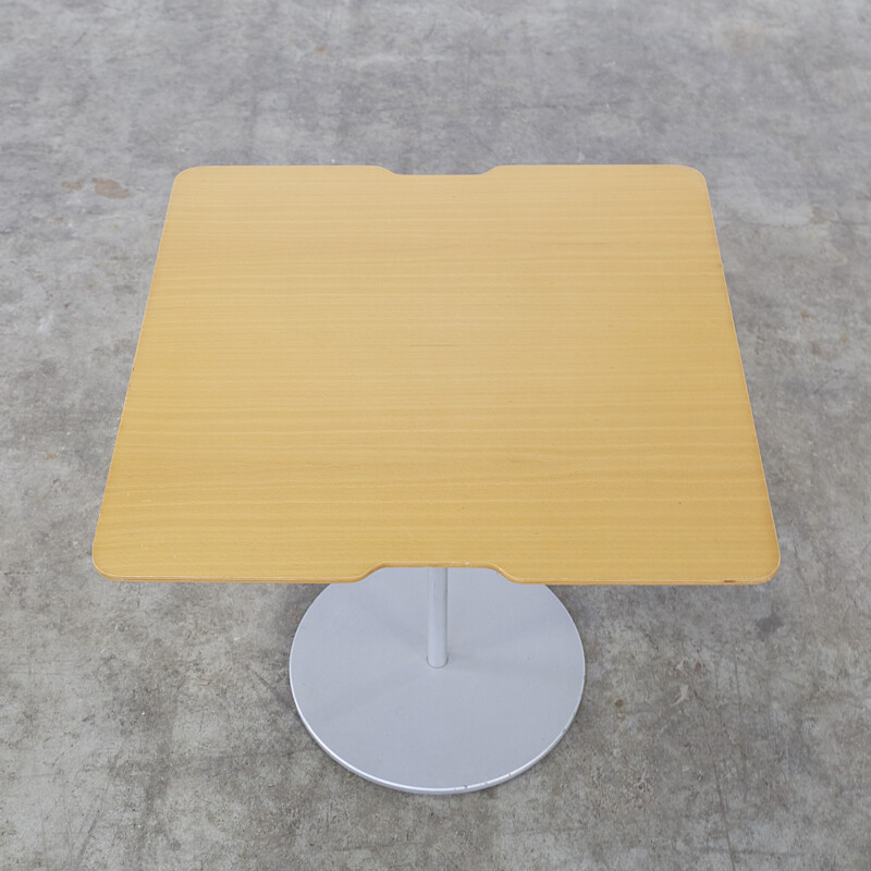 Set of 2 Cassina side table round foot square table top - 1980s