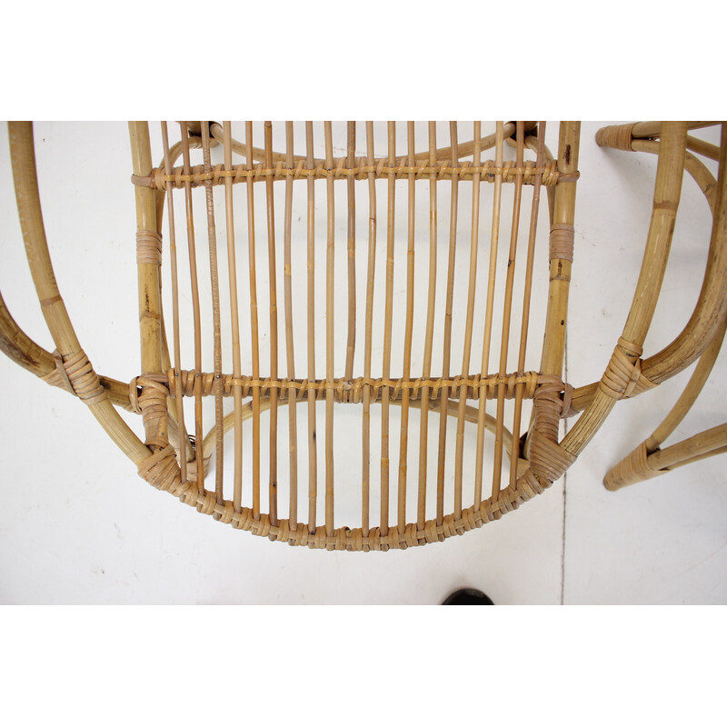 Pareja de sillones de ratán vintage de Alan Fuchs, Checoslovaquia años 60
