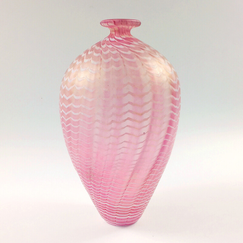 Scandinavian vintage glass vase "Minos" by Bertil Vallien for Kosta Boda, Sweden 1980s