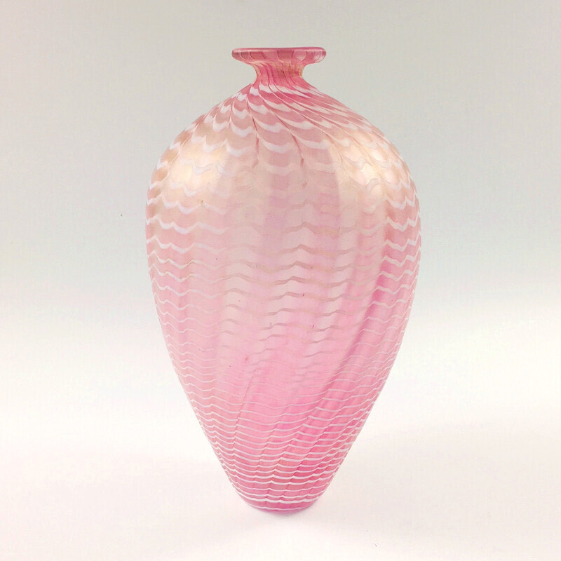 Scandinavian vintage glass vase "Minos" by Bertil Vallien for Kosta Boda, Sweden 1980s