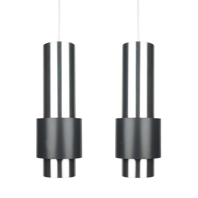 Pair of Danish vintage pendant lamps Zenith by Jo Hammerborg for Fog og Morup, 1967