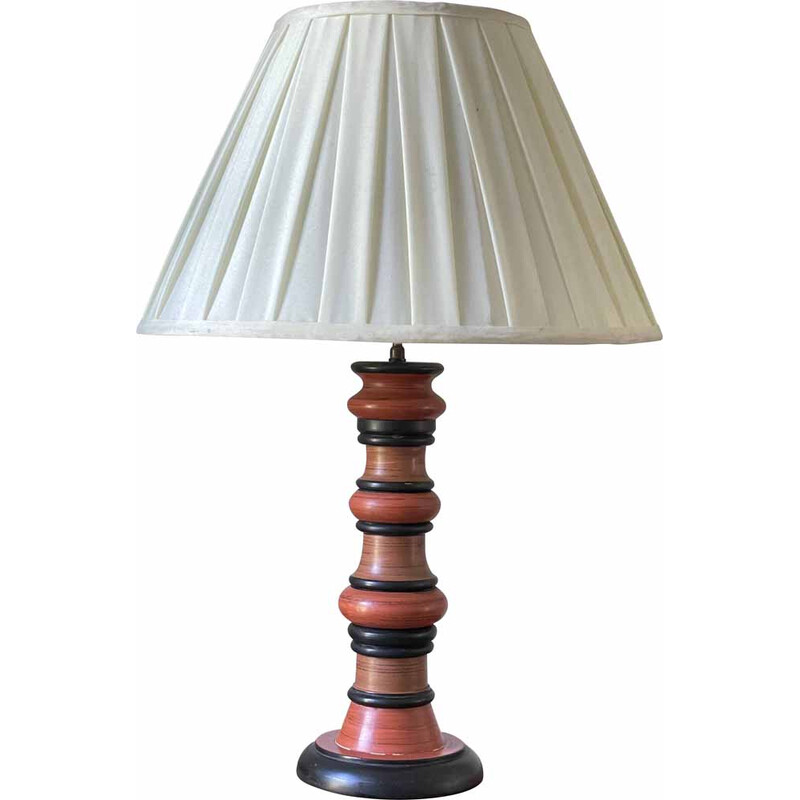 Vintage lamp in turned wood