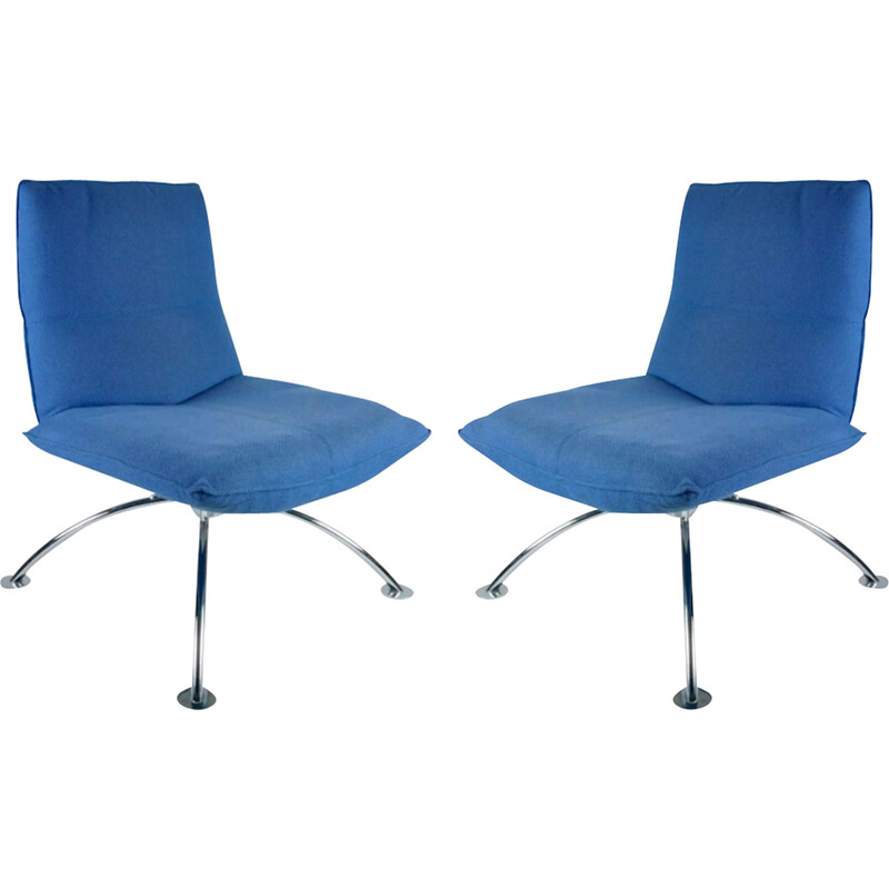 Pareja de sillones delta vintage de Jean-Louis Berthet para Mobilier International, 1980