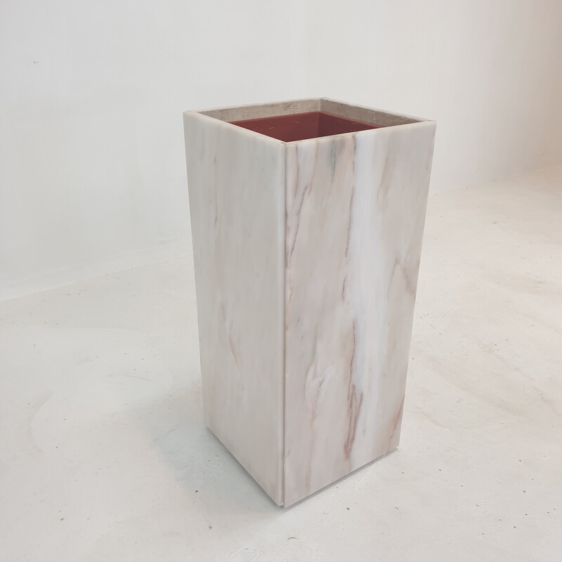 Italian vintage marble planter with light, 1970s