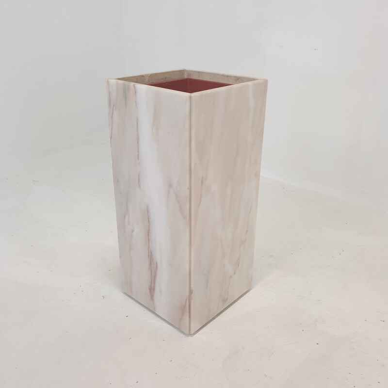 Italian vintage marble planter with light, 1970s