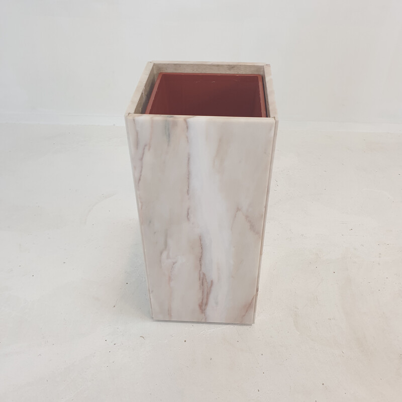 Italian vintage marble planter with light, 1970s