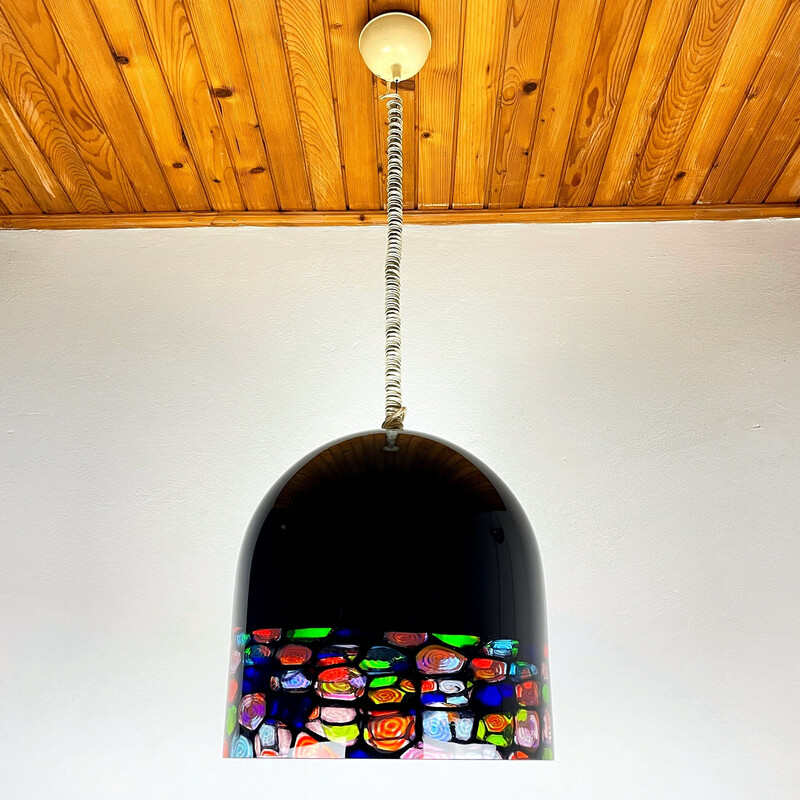 Vintage Murano glass pendant lamp Tinta by Renato Toso and Noti Massari for Leucos, Italy 1971