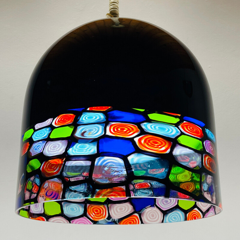 Vintage Murano glass pendant lamp Tinta by Renato Toso and Noti Massari for Leucos, Italy 1971