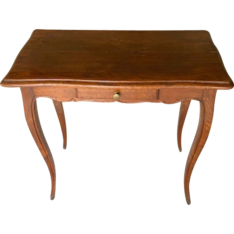 Vintage oakwood desk with one drawer, 1900