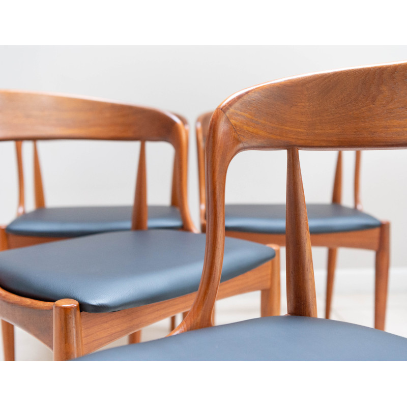 Conjunto de 4 cadeiras de jantar de teca vintage por Johannes Andersen para Uldum, 1955-1965