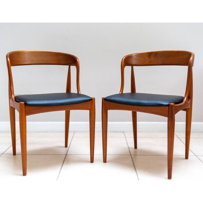 Conjunto de 4 cadeiras de jantar de teca vintage por Johannes Andersen para Uldum, 1955-1965