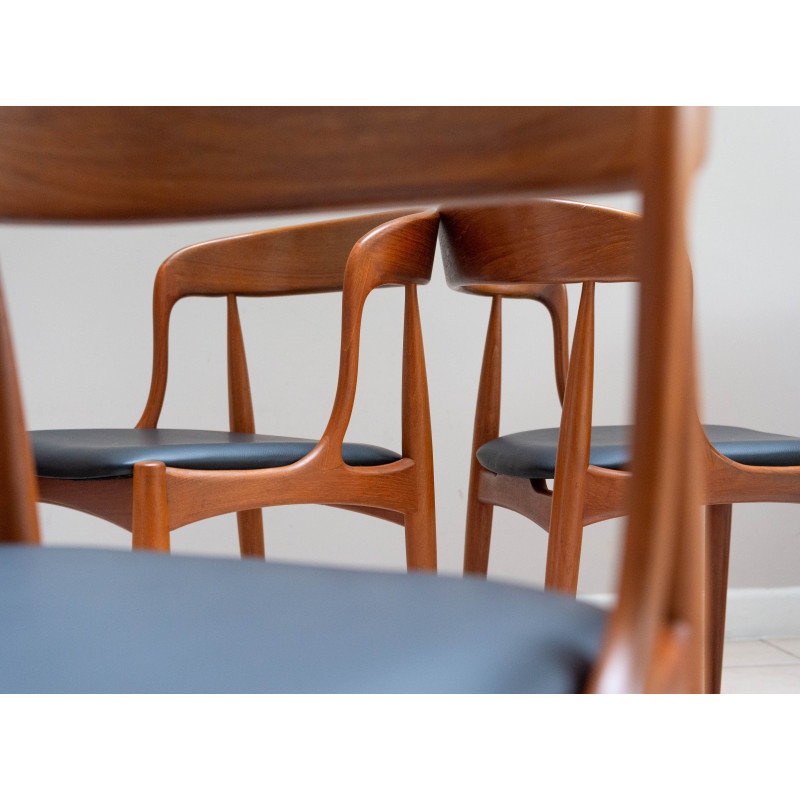 Set of 4 vintage teak dining chairs by Johannes Andersen for Uldum, 1955-1965