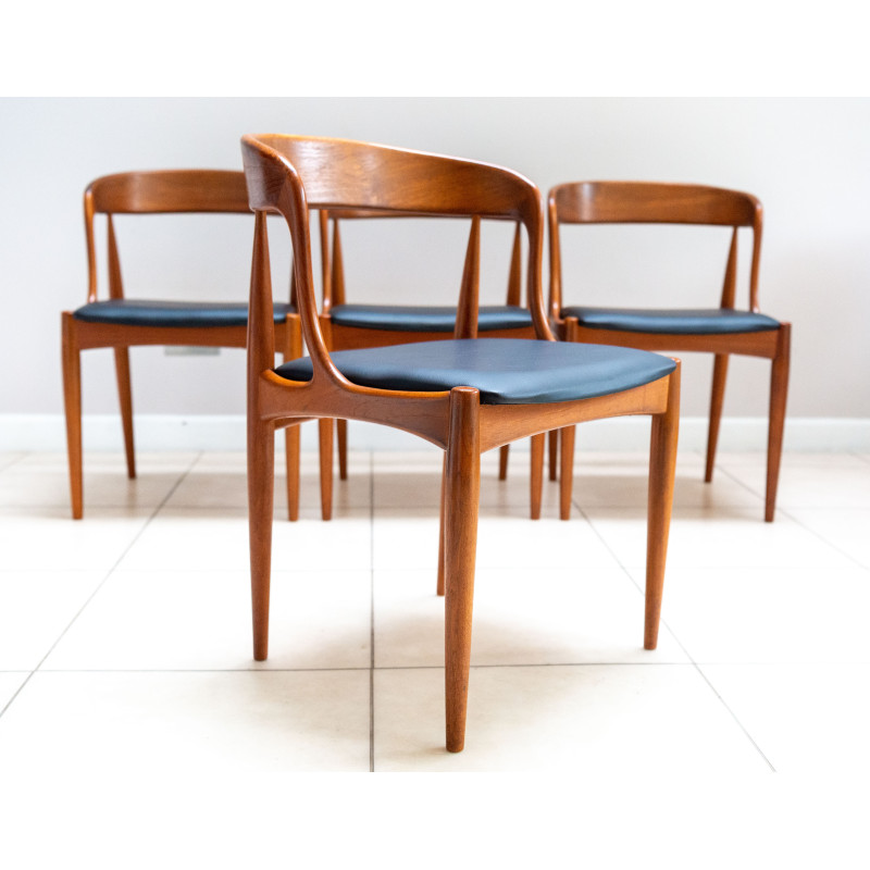 Conjunto de 4 cadeiras de jantar de teca vintage por Johannes Andersen para Uldum, 1955-1965