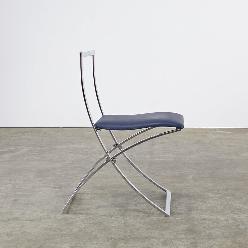 1 ensemble de trois chaises pliantes Marcello Cuneo "modèle Luisa" de Mobel Italia - 1960