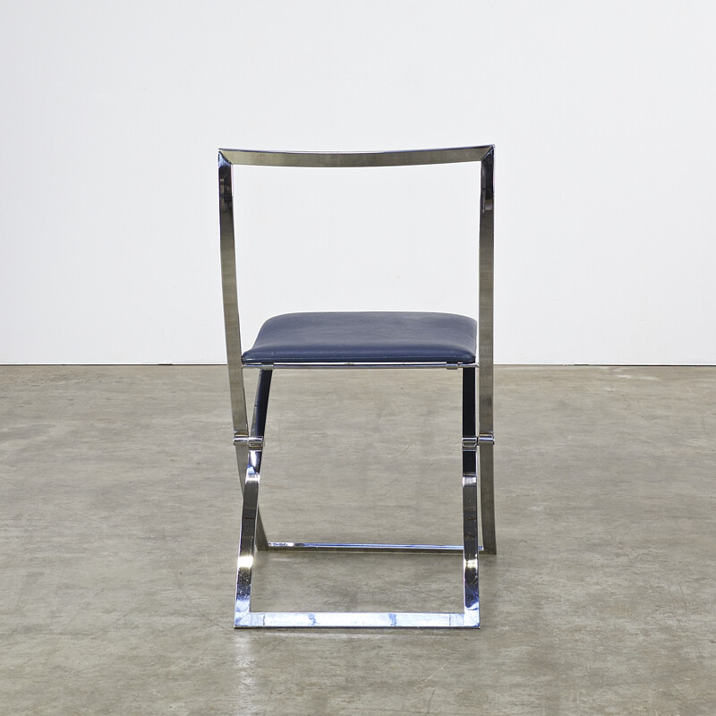 1 ensemble de trois chaises pliantes Marcello Cuneo "modèle Luisa" de Mobel Italia - 1960