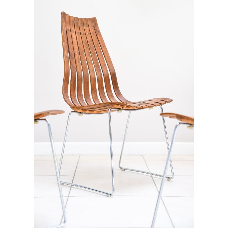 Ensemble de 4 chaises Scandia vintage par Hans Brattrud pour Hove Møbler, Norvège 1960