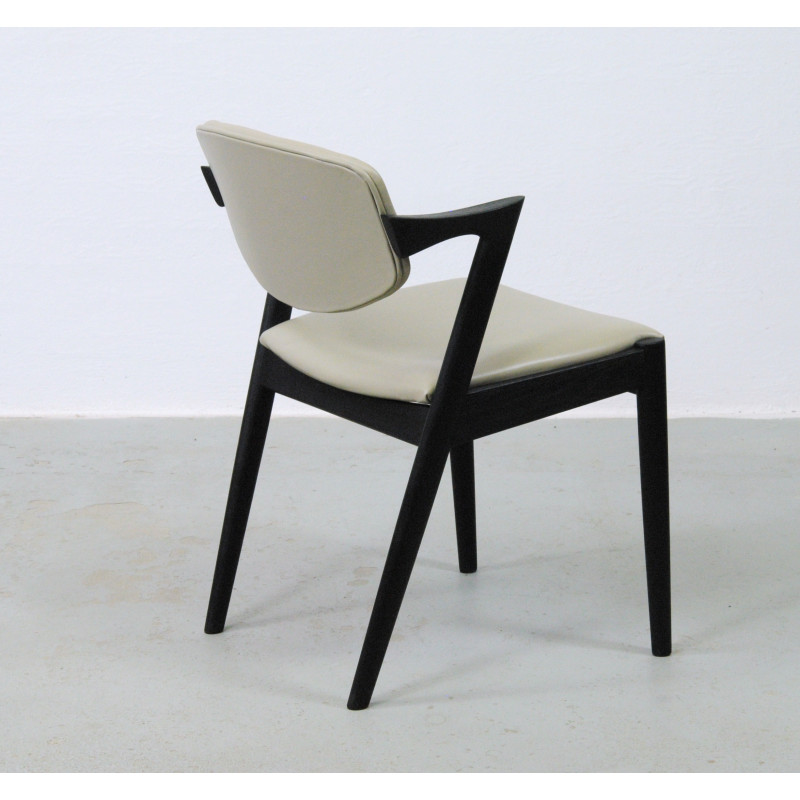 Set van 8 vintage eiken stoelen met bekleding van Kai Kristiansen
