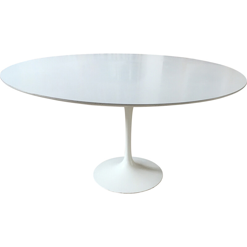 Table vintage en mélaminé blanc