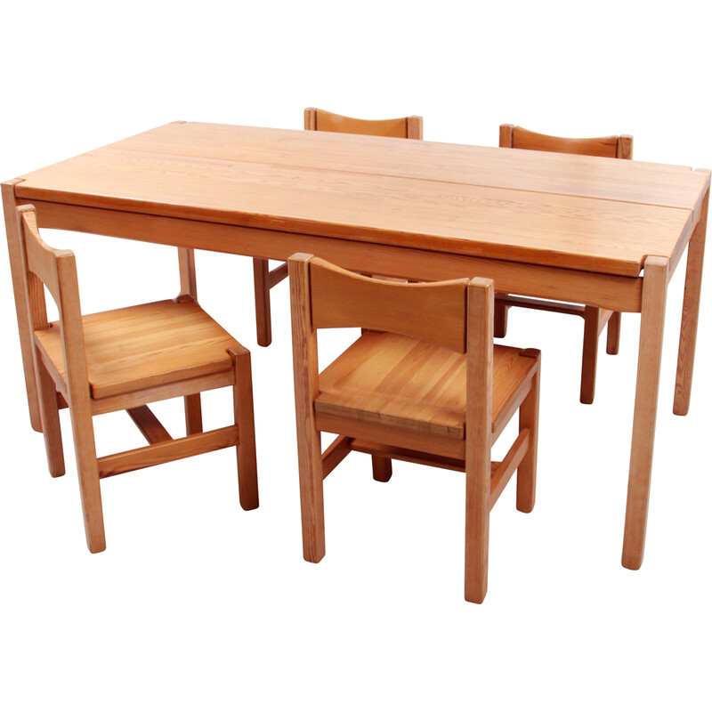 Vintage dining set by Ilmari Tapiovaara for Laukaan Pu, 1963