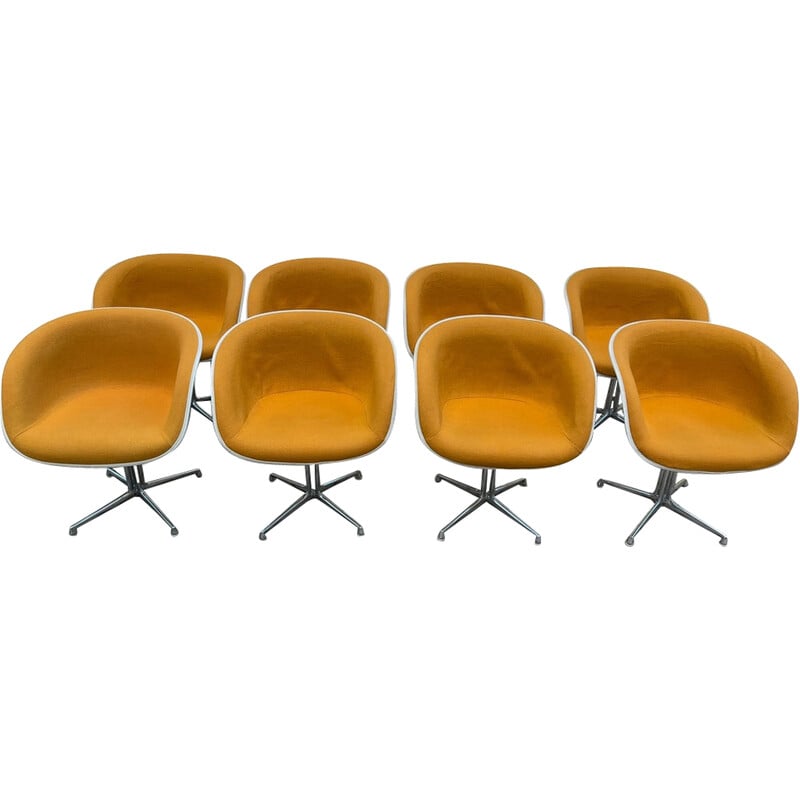 Set van 8 vintage La Fonda fauteuils van Charles en Ray Eames voor Herman Miller, 1970