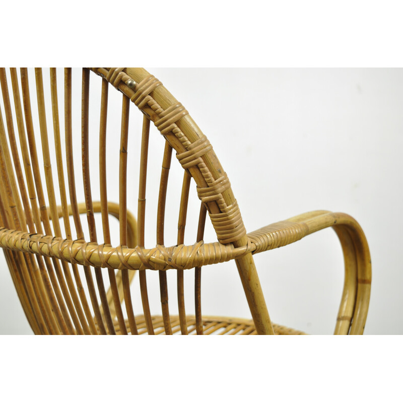 Vintage rotan fauteuil van Rohe Noordwolde Groningen, Nederland 1960