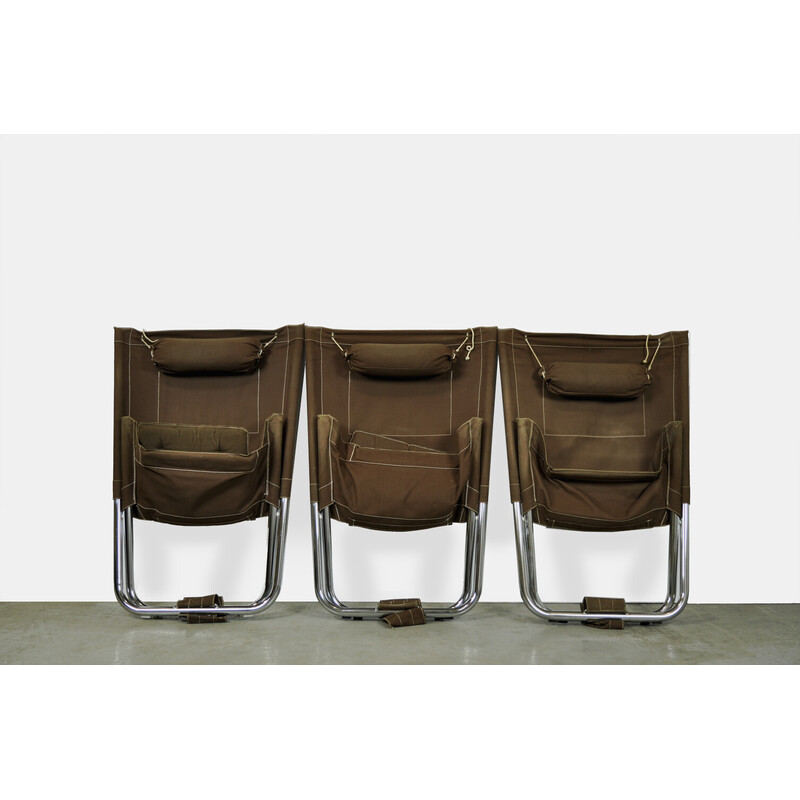 Pair of vintage foldable armchairs model X75-4 by Borge Lindau and Bo Lindekrantz for Lammhults, Sweden 1970s