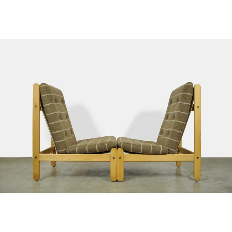 Par de poltronas de carvalho de meados do século por Bernt Petersen para Schiang Furniture, Dinamarca Anos 60