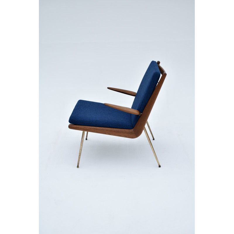 Mid century Danish model 135 Boomerang armchair by Peter Hvidt and Orla Molgaard Nielsen