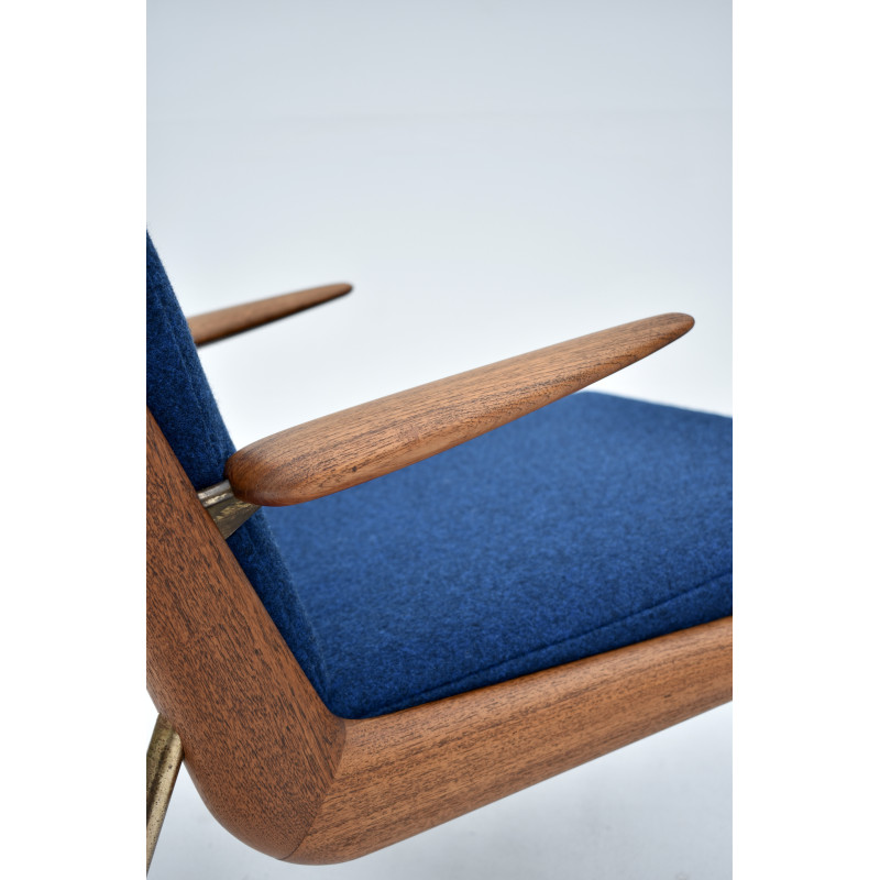 Mid century Danish model 135 Boomerang armchair by Peter Hvidt and Orla Molgaard Nielsen