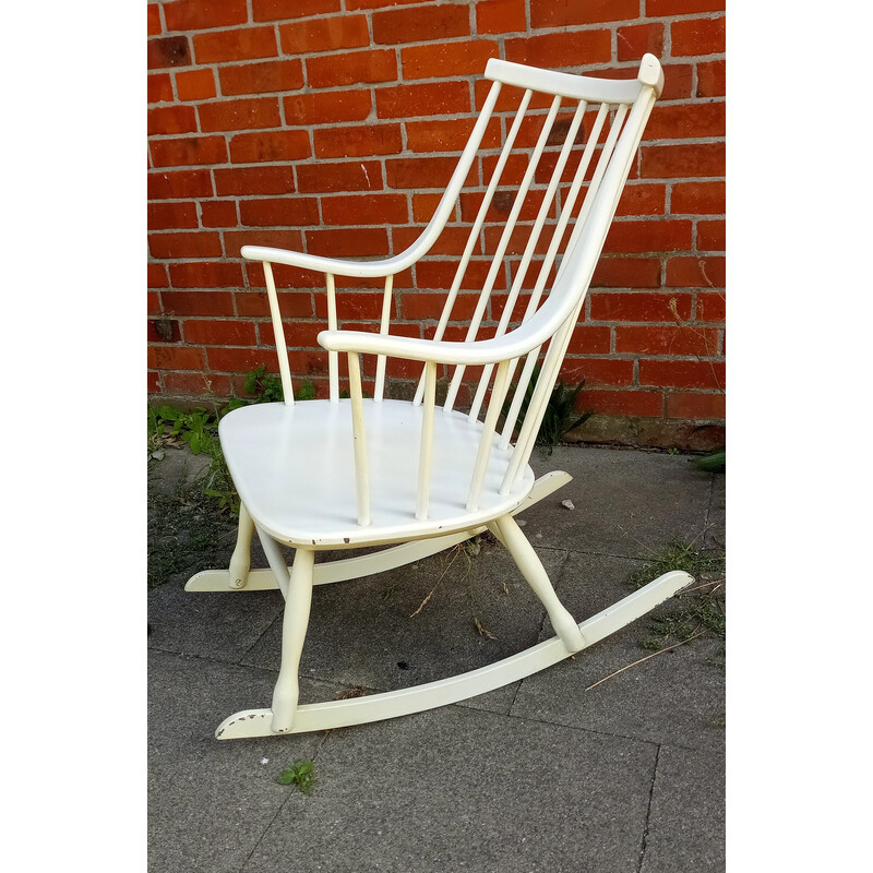 Cadeira de embalar sueca vintage por Lena Larsson para Nesto