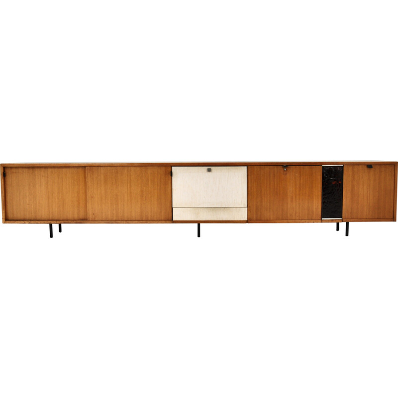 Vintage sideboard with 2 sliding doors by Florence Knoll Bassett for Knoll Inc, 1960s